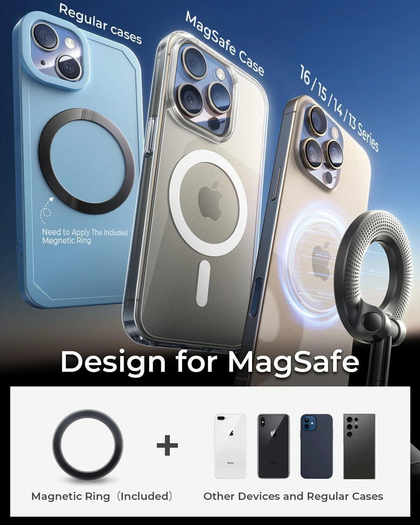360° Vacuum Suction Phone Mount with Magnetic Nano Gel Grip, Fits Any Surface