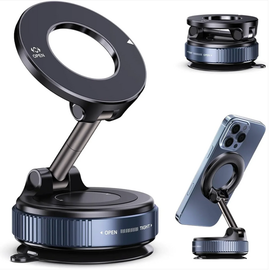 360° Vacuum Suction Phone Mount with Magnetic Nano Gel Grip, Fits Any Surface